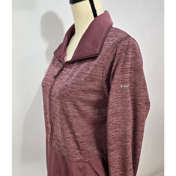 Colombia Women's Quarter Zip Fleece Pullover Mauve M - Picture 2 of 10